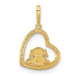 10K and White Rhodium CZ Dog In Heart Charm - Image 3