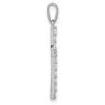 10k White Gold Polished CZ Latin Cross Pendant - Image 2