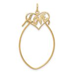 10K Polished Filigree LOVE Charm Holder