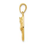 10k Solid Polished Horse Head in Horseshoe Pendant - Image 2