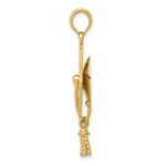 10k Solid Polished 3-D Graduation Cap Pendant - Image 2