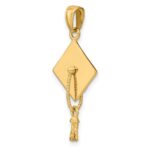 10k Solid Polished 3-D Graduation Cap Pendant - Image 5