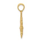 10k Solid Polished Reversible Sun Pendant - Image 2