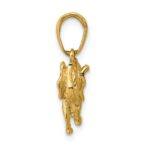 10K Satin 3-D Elephant Pendant - Image 2