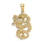 10k Solid 3-D Dragon Pendant - Image 4