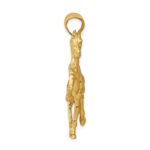 10k Solid Polished Open-Backed Horse Pendant - Image 2