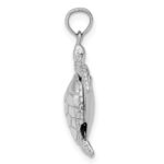 10k White Gold 3-D Moveable Turtle Pendant - Image 2