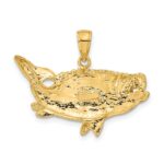 10K Polished Open-Backed Bass Fish Pendant - Image 3