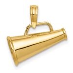 10K Polished 3-D Small Megaphone Pendant - Image 3