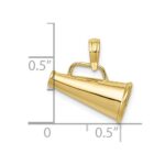 10K Polished 3-D Small Megaphone Pendant - Image 4