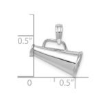 10K White Gold Polished 3-D Small Megaphone Pendant - Image 3