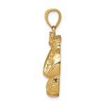 10K Solid Polished Open-Backed Boxing Gloves Pendant - Image 2
