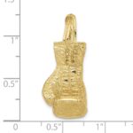 10K Hollow Polished 3-D Boxing Glove Pendant - Image 4