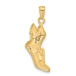 10K Polished Running Shoe Pendant - Image 3