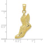 10K Polished Running Shoe Pendant - Image 4