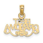 10K BEST GRANDMA With Flower Pendant - Image 3