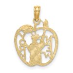 10k Cut-out NEW YORK w/Statue of Liberty in Apple Charm - Image 4