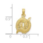 10K 3-D Pisces Zodiac Pendant - Image 4