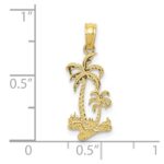 10K Double Palm Trees Pendant - Image 4
