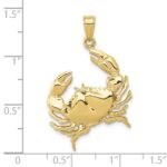 10k Stone Crab with Claw Extended Pendant - Image 3
