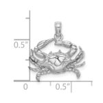 10K White Gold 2-D Blue Crab Charm - Image 2