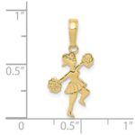 10K Cheerleader with Pom-Poms Pendant - Image 4