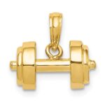 10K 3-D Single Barbell Pendant - Image 4