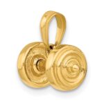 10K 3-D Single Barbell Pendant - Image 5