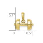 10K 3-D Single Barbell Pendant - Image 3