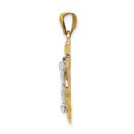 10k Two-tone Diamond-cut Mariner's Cross Pendant - Image 2