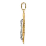 10k Two-tone Diamond-cut Mariner's Cross Pendant - Image 2