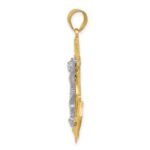 10k Two-tone Diamond-cut Mariner's Cross Pendant - Image 2