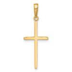 10K Polished Cross Pendant