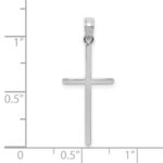 10K White Gold Polished Cross Pendant - Image 2