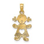 10k Playful Girl w/Cut Out Heart Charm - Image 4