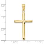 10K Polished Finish Accent Stick Cross Pendant - Image 3