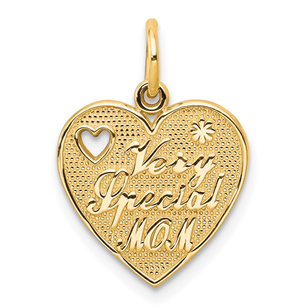10C433.jpg 10K VERY SPECIAL MOM Heart Charm - Image 1