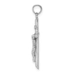 10K White Gold Stick Style Crucifix Pendant - Image 2