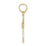 10K Small Cross w/Flower Charm - Image 2