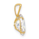 10k Polished 8.00 x 10.00mm White Oval CZ Pendant - Image 2