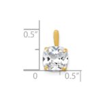 10k Polished 8.00mm Cushion-cut CZ Solitaire Pendant - Image 4