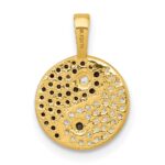 10k Polished Black and White CZ Yin Yang Pendant - Image 3