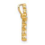 10k Polished CZ Latin Cross Chain Slide Pendant - Image 2