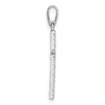 10k White Gold Polished CZ Latin Cross Pendant - Image 2