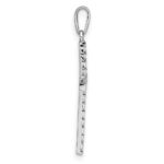 10k White Gold Polished CZ Latin Cross Pendant - Image 2