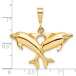 10k Solid Polished Twin Dolphins Charm - Image 3