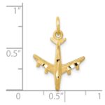 10k Solid Satin Airplane Charm - Image 3