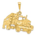 10k Solid Diamond-cut Semi with Trailer Charm