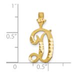 10k Diamond-cut Grooved Initial D Charm - Image 3