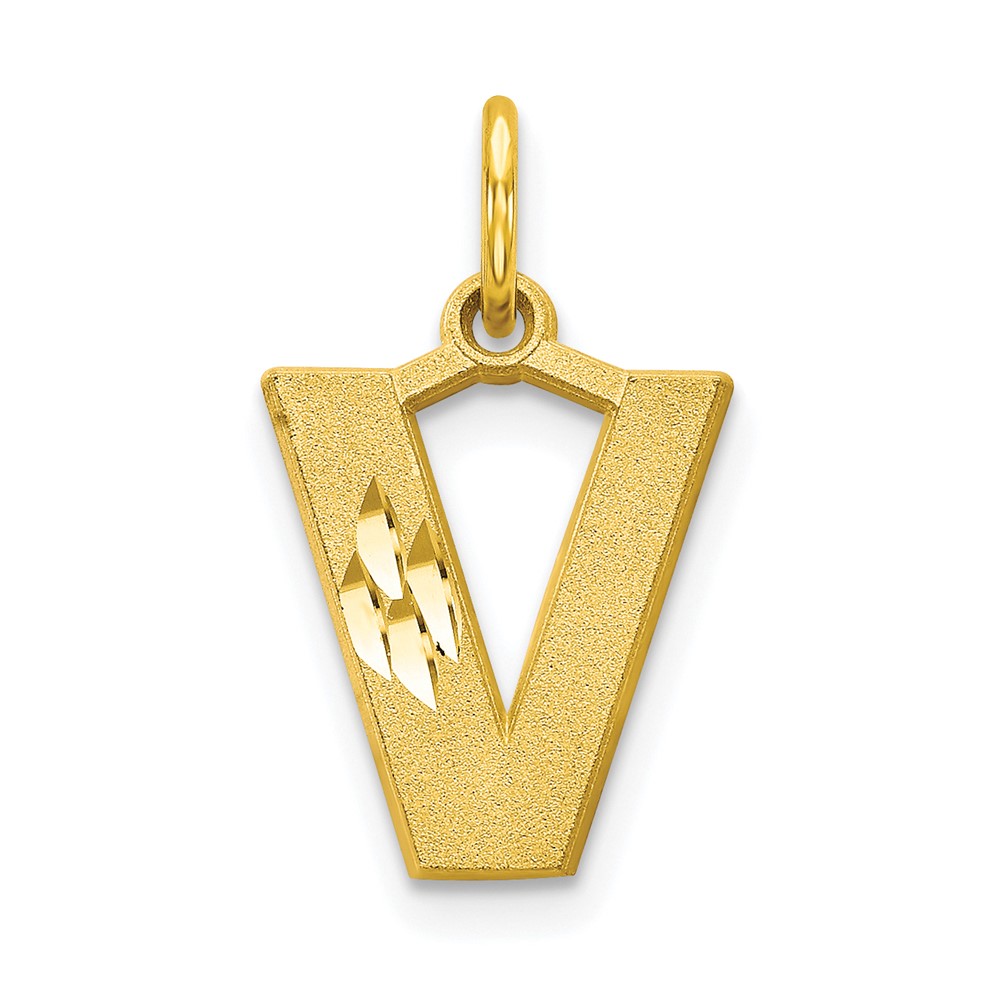 10C768V.jpg 10k Initial V Charm - Image 1